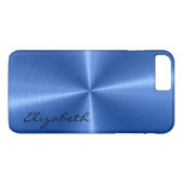 Blauw roestvrij staal Case-Mate iPhone case (Achterkant (Horizontaal))