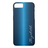 Blauw roestvrij staal Case-Mate iPhone case (Achterkant)