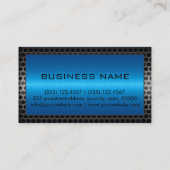 Blauw roestvrij staal Moderne metalen grens Visitekaartje (Achterkant)