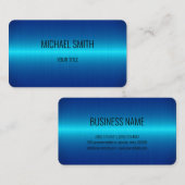 Blauw roestvrij staal visitekaartje (Voorkant / Achterkant)