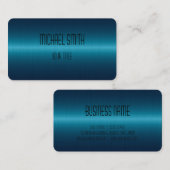 Blauw roestvrij staal visitekaartje (Voorkant / Achterkant)