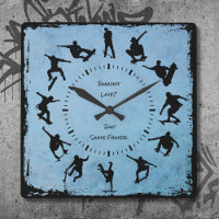 Blauw Rollende Tijd Skater Slaapkamerklok
