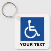 Blauw rolstoel invaliditeitssymbool aangepaste sle sleutelhanger (Voorkant)