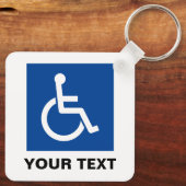 Blauw rolstoel invaliditeitssymbool aangepaste sle sleutelhanger (Achterkant)