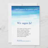 Blauw Romantisch Aquarel en Foto Uitnodiging (Achterkant)