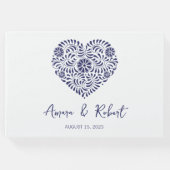 Blauw Romantisch Talavera hart Gastenboek (Voorkant)