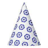 Blauw Rond Bloemmotief Feesthoedjes (Links)
