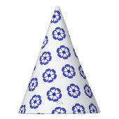 Blauw Rond Bloemmotief Feesthoedjes (Rechts)