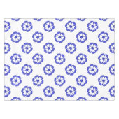 Blauw Rond Bloemmotief Tafelkleed (Voorkant (Horizontaal))