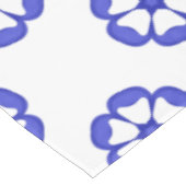 Blauw Rond Bloemmotief Tafelkleed (Gekanteld)