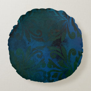 blauw rond kussen