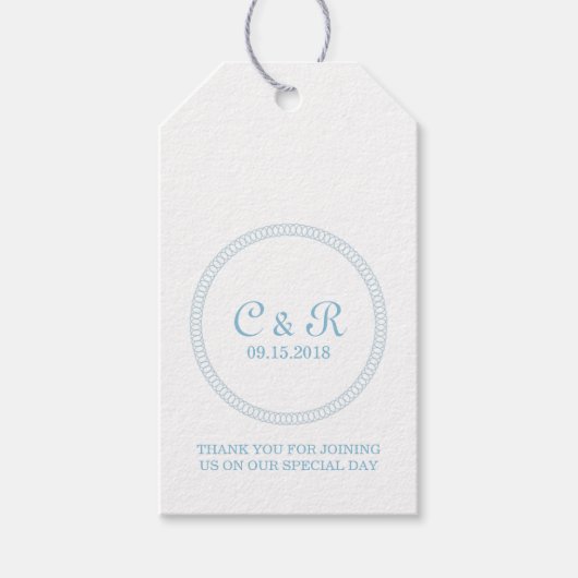 Blauw rond ronde cadeauLabels (Voorkant)