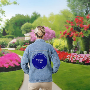 Blauw Rond Zakelijk Merk op Vrouwen Denim Jacket
