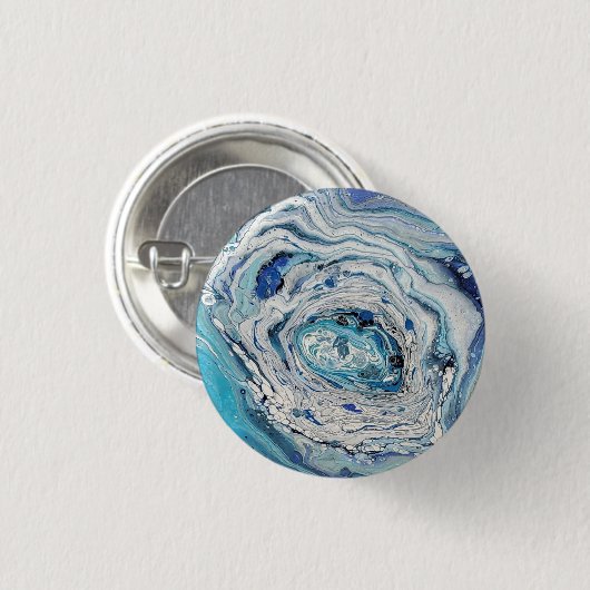 Blauw Ronde Button 3,2 Cm (Voorkant /achterkant)