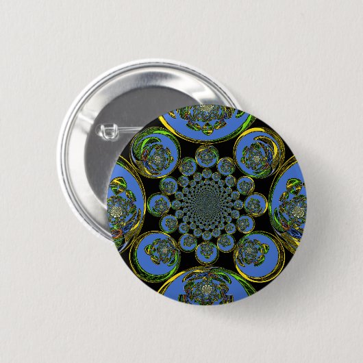  blauw ronde button 5,7 cm (Voorkant /achterkant)