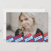 Blauw & Rood 4 Foto Afstuderen Aankondiging (Achterkant)