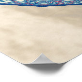 Blauw Rood Abstract Mandala Art Design Poster (Hoek)