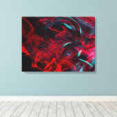 Blauw & Rood Abstracte Kunst Canvas Afdruk (Insitu (Houten vloer))