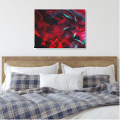 Blauw & Rood Abstracte Kunst Canvas Afdruk (Insitu (Slaapkamer))