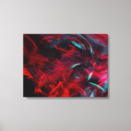 Blauw & Rood Abstracte Kunst Canvas Afdruk