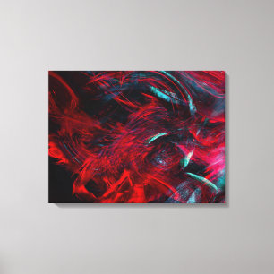 Blauw & Rood Abstracte Kunst Canvas Afdruk