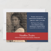 Blauw/rood Afstudeerder Kleurklokken uitgenodigd Kaart (Voorkant)