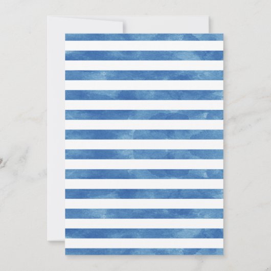 Blauw Rood Ahoy Onze Kleine Zeiler 1e Verjaardag Kaart (Achterkant)