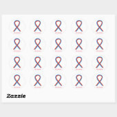 Blauw & rood Awareness Ribbon Aangepaste sticker D (Vel)