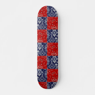 Blauw & Rood Bandana Skateboard
