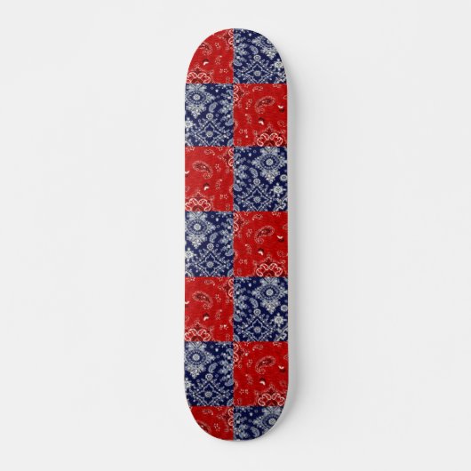 Blauw & Rood Bandana Skateboard (Voorkant)