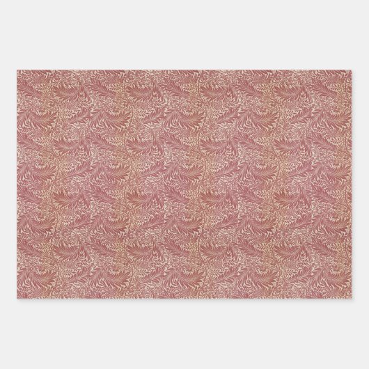  blauw rood blad William Morris Larkspur Inpakpapier Vel (Voorkant 2)