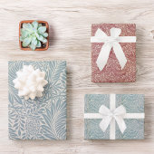  blauw rood blad William Morris Larkspur Inpakpapier Vel