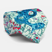 Blauw rood Blauwgroen Gepotteerde Afstand grafisch Stropdas (Opgerold)