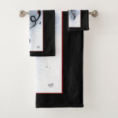 Blauw Rood Bloemen Zwarte Draak Bad Handdoek (Insitu)