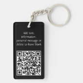 Blauw Rood Bloemen Zwarte Draak QR code Sleutelhanger (achterkant)