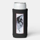 Blauw Rood Bloemen Zwarte Draak Seltzer Blikjeskoeler (Seltzer Voorkant)