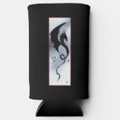 Blauw Rood Bloemen Zwarte Draak Seltzer Blikjeskoeler (Voorkant)