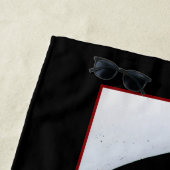 Blauw Rood Bloemen Zwarte Draak Strandlaken (In situ)