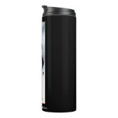 Blauw Rood Bloemen Zwarte Draak Thermosbeker (Geroteerd rechts)