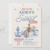  Blauw Rood Bronco 2e Rodeo 2e verjaardag Kaart (Voorkant)