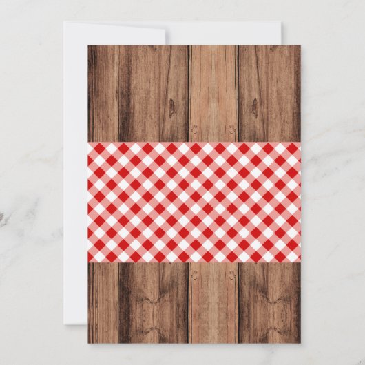 Blauw rood broodje in de oven feestuitnodiging kaart (Achterkant)