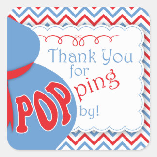 Blauw & Rood Buik Baby shower Favor Stickers