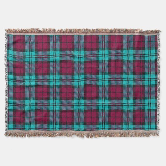Blauw Rood Campbell Tartan Blackwatch Plaid Deken (Voorkant)