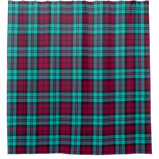 Blauw Rood Campbell Tartan Blackwatch Plaid Douchegordijn (Voorkant)