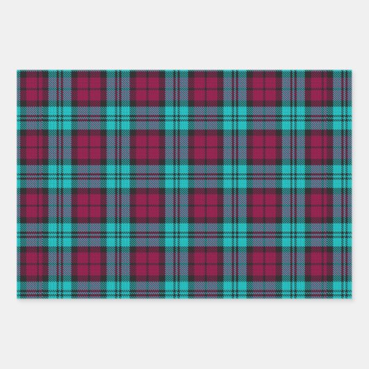Blauw Rood Campbell Tartan Blackwatch Plaid Inpakpapier Vel (Voorkant 3)