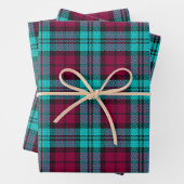 Blauw Rood Campbell Tartan Blackwatch Plaid Inpakpapier Vel (In situ)