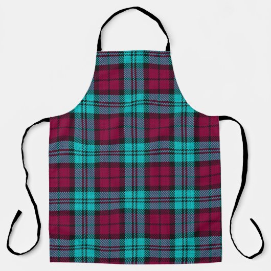 Blauw Rood Campbell Tartan Blackwatch Plaid Schort (Voorkant)