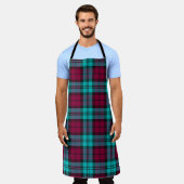 Blauw Rood Campbell Tartan Blackwatch Plaid Schort (Gedragen)
