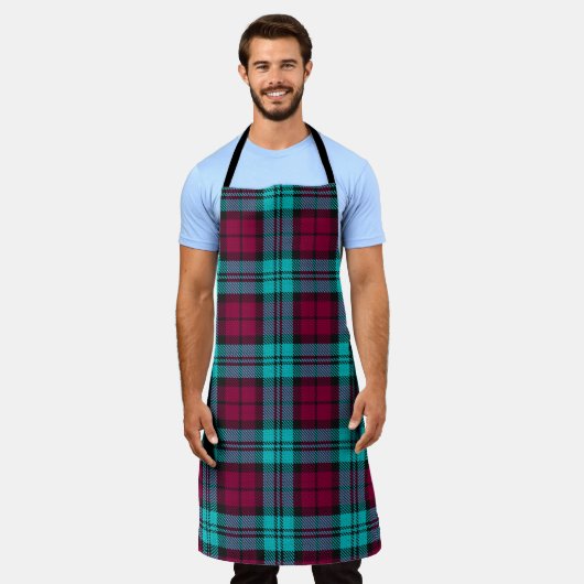 Blauw Rood Campbell Tartan Blackwatch Plaid Schort (Gedragen)