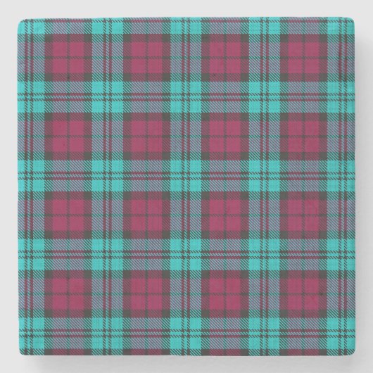Blauw Rood Campbell Tartan Blackwatch Plaid Stenen Onderzetter (Voorkant)